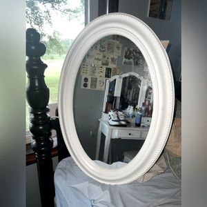 2 and a half foot white vintage mirror